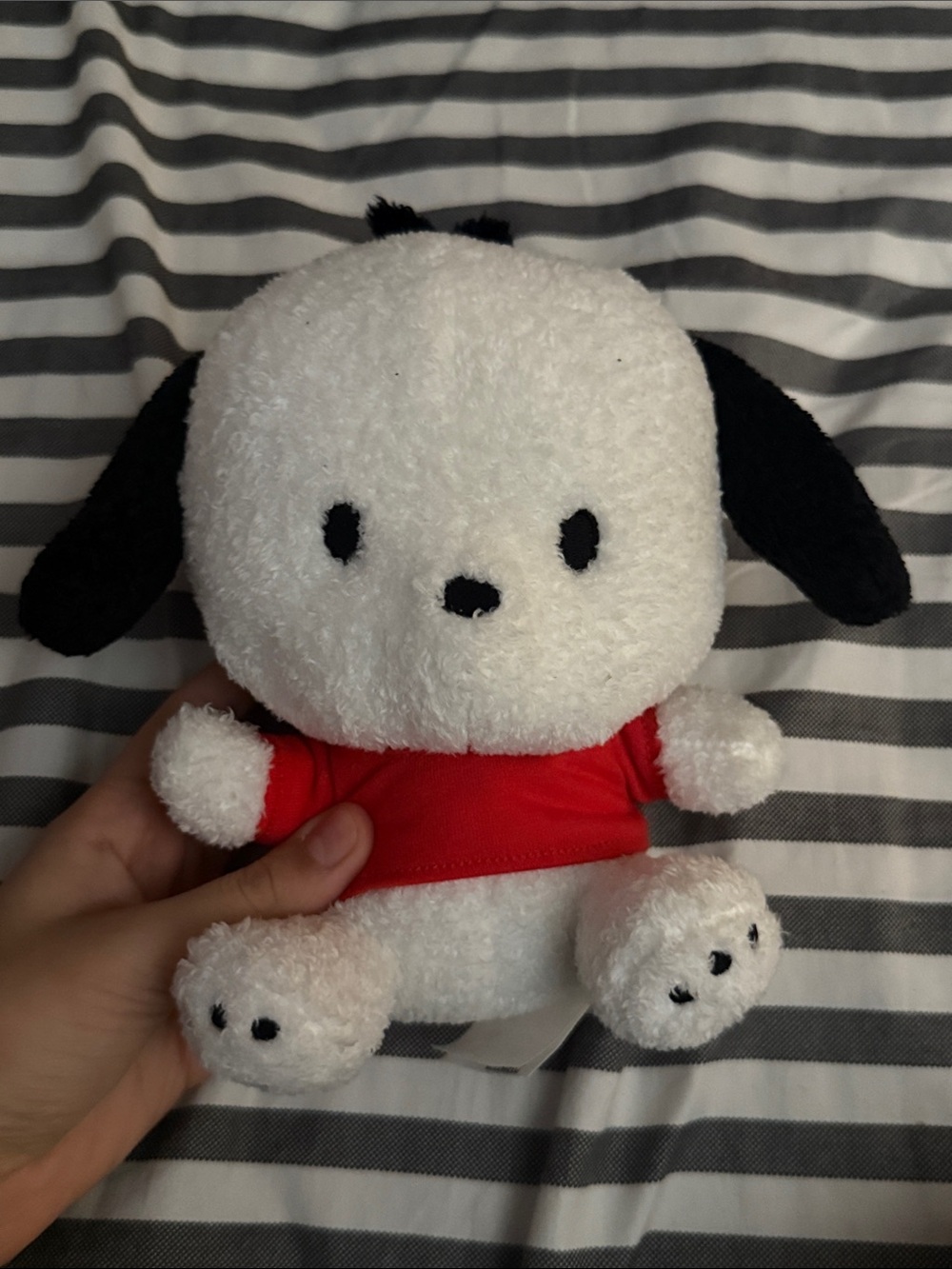 Sanrio White & Black Plush Dog with Red Shirt